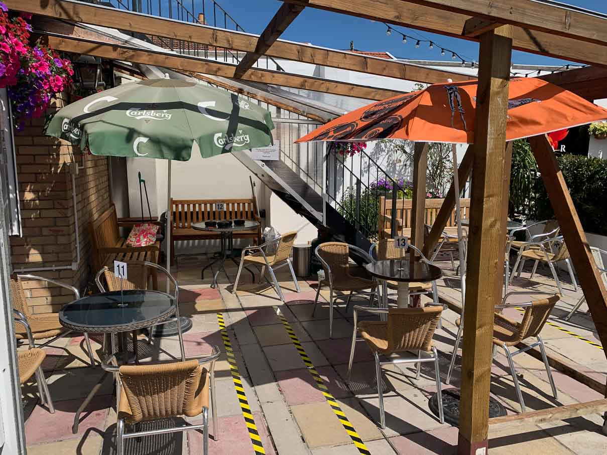 Covered seating area